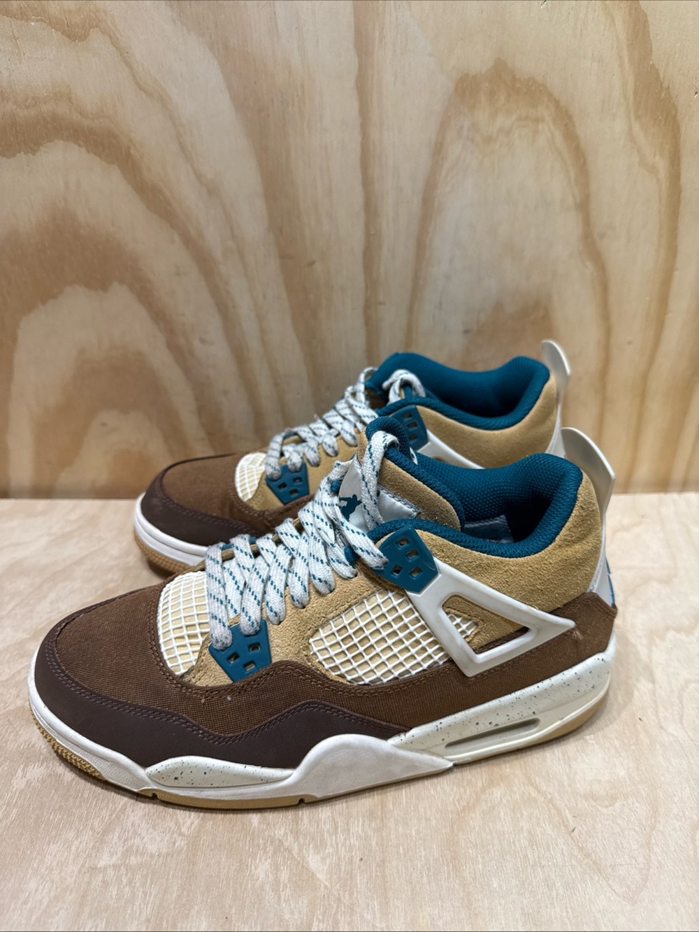 Nike Air Jordan 4 Retro GS Cacao Brown Teal Shoes FB2214-200 Men’s/Boy7, Wmn’s 9